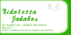 nikoletta jakabos business card